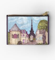 Paris Eiffel Tower inspired impressionist landscape by Kristie Hubler Studio Pouch
