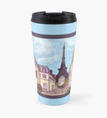 Paris Eiffel Tower inspired impressionist landscape by Kristie Hubler Travel Mug