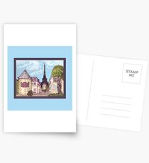 Paris Eiffel Tower inspired impressionist landscape by Kristie Hubler Postcards