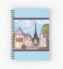 Paris Eiffel Tower inspired impressionist landscape by Kristie Hubler Spiral Notebook