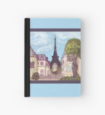 Paris Eiffel Tower inspired impressionist landscape by Kristie Hubler Hardcover Journal