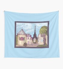 Paris Eiffel Tower inspired impressionist landscape by Kristie Hubler Wall Tapestry