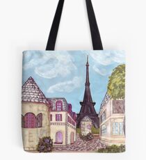 Paris Eiffel Tower inspired impressionist landscape by Kristie Hubler Tote Bag