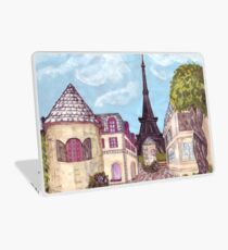 Paris Eiffel Tower inspired impressionist landscape by Kristie Hubler Laptop Skin