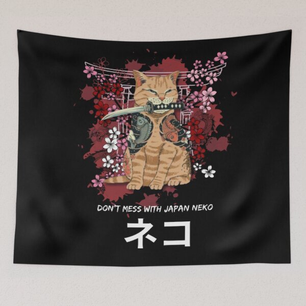 Item preview, Cool japan cat samurai tattoo art - t shirt designed and sold by Annelley.