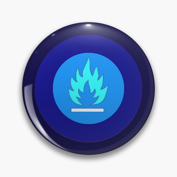 Item preview, Gas Flame Fire Warning Blue Retro Roundel designed and sold by ModSupporters.