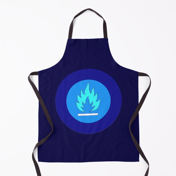 Item preview, Gas Flame Fire Warning Blue Retro Roundel designed and sold by ModSupporters.