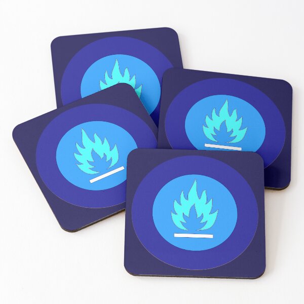 Item preview, Gas Flame Fire Warning Blue Retro Roundel designed and sold by ModSupporters.