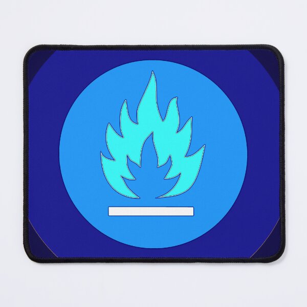 Item preview, Gas Flame Fire Warning Blue Retro Roundel designed and sold by ModSupporters.