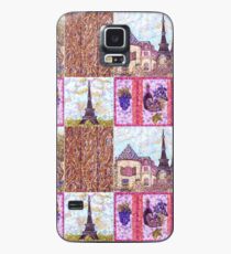 Paris Inspired Pointillism Grapes Wine Wood by Kristie Hubler Case/Skin for Samsung Galaxy