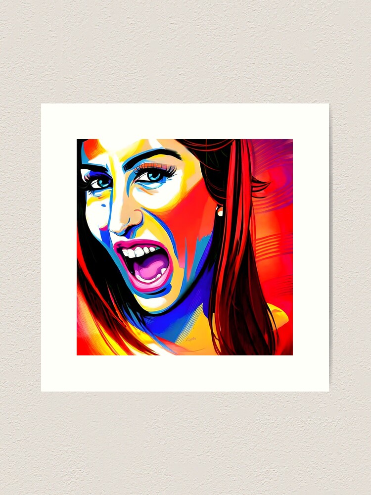 Screaming Young Woman hotsell Art Canvas