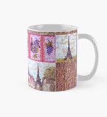 Paris Inspired Pointillism Grapes Wine Wood by Kristie Hubler Mug