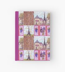 Paris Inspired Pointillism Grapes Wine Wood by Kristie Hubler Hardcover Journal
