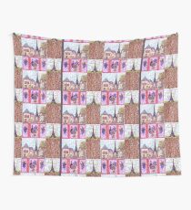 Paris Inspired Pointillism Grapes Wine Wood by Kristie Hubler Wall Tapestry