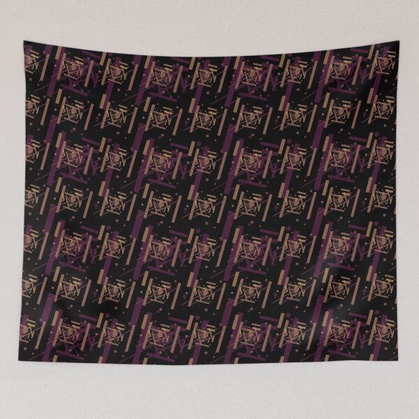 Item preview, Multi Color Abstract Retro Pattern. Black background designed and sold by IlustradoArts.
