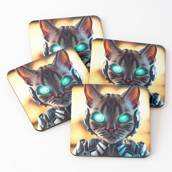 Item preview, Cyberpunk Kitty (1) - Anthropomorphic Sci fi Cats designed and sold by TheThirdEye.