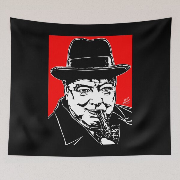Item preview, WINSTON CHURCHILL ink and acrylic portrait designed and sold by lautir.