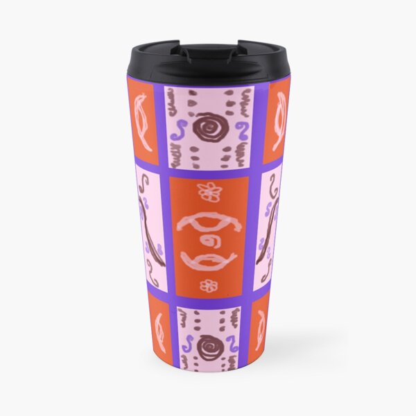 Curvy Plaid Abstract Feminine Folk Art by Kristie Hubler Travel Mug