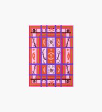 Curvy Plaid Abstract Feminine Folk Art by Kristie Hubler Art Board