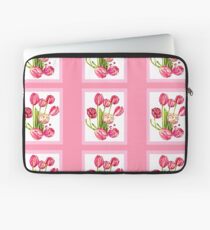 9 bunches of Pink Tulip Flowers by Kristie Hubler Laptop Sleeve