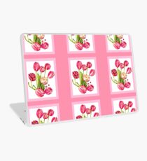 9 bunches of Pink Tulip Flowers by Kristie Hubler Laptop Skin
