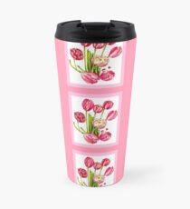 9 bunches of Pink Tulip Flowers by Kristie Hubler Travel Mug