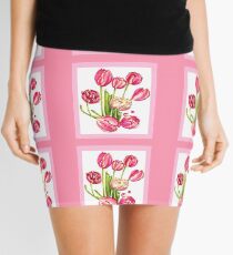 9 bunches of Pink Tulip Flowers by Kristie Hubler Mini Skirt