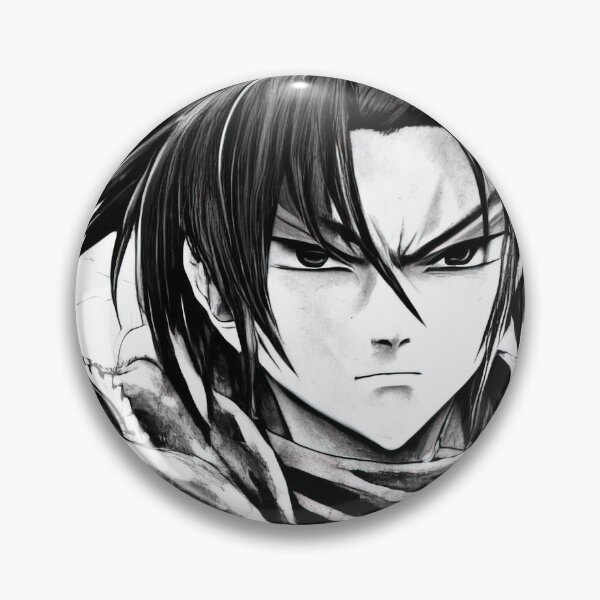 Artikelvorschau, Schwarz-weißer wütender Anime-Held entworfen und verkauft von Karmanto.