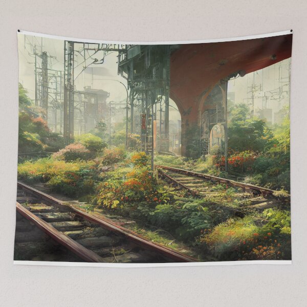 Item preview, Abstract Abandoned Train Station Turned Flower Cultivation Area 5 designed and sold by Styxiann.