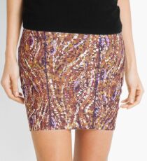 Wood Planks Pointillism by Kristie Hubler Mini Skirt
