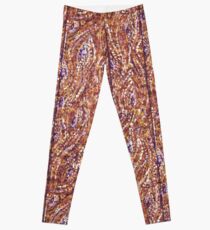 Wood Planks Pointillism by Kristie Hubler Leggings