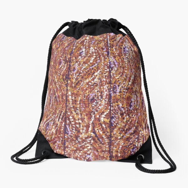 Wood Planks Pointillism by Kristie Hubler Drawstring Bag
