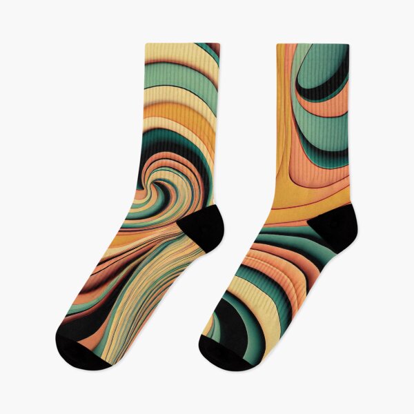 Item preview, "Caroline" - Liquid Swirl Contemporary Abstract Pattern in Orange, Yellow, Blue, Green, Black designed and sold by HiArtify ❤️.