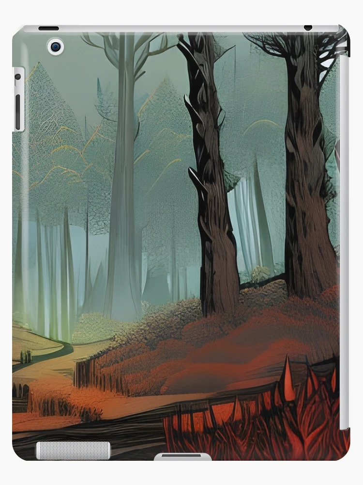 Dark Forest, ink drawing, Ai Generated Art | iPad Case & Skin