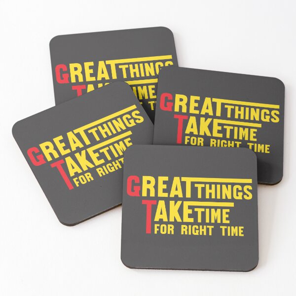 Item preview, Great Things Take Time for Right Time Motivational Inspirational Quotes Design designed and sold by RiyonArts.