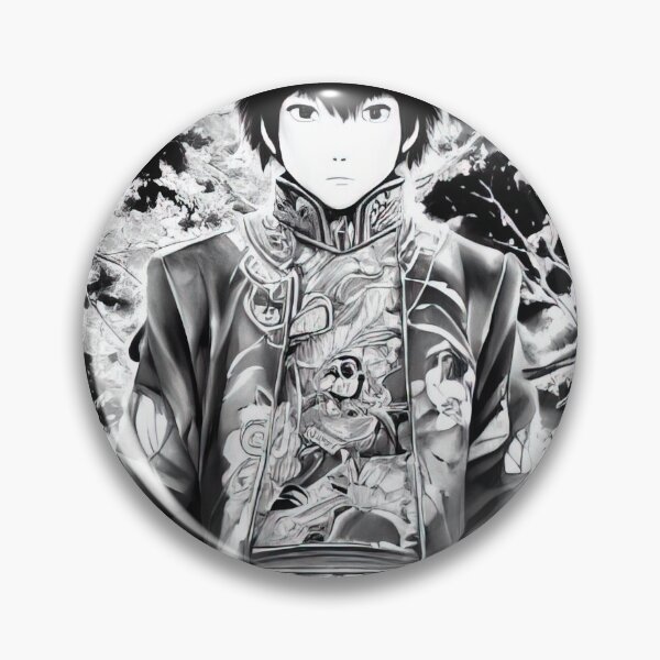 Artikelvorschau, Schwarz-weißer Anime junger Mönch entworfen und verkauft von Karmanto.