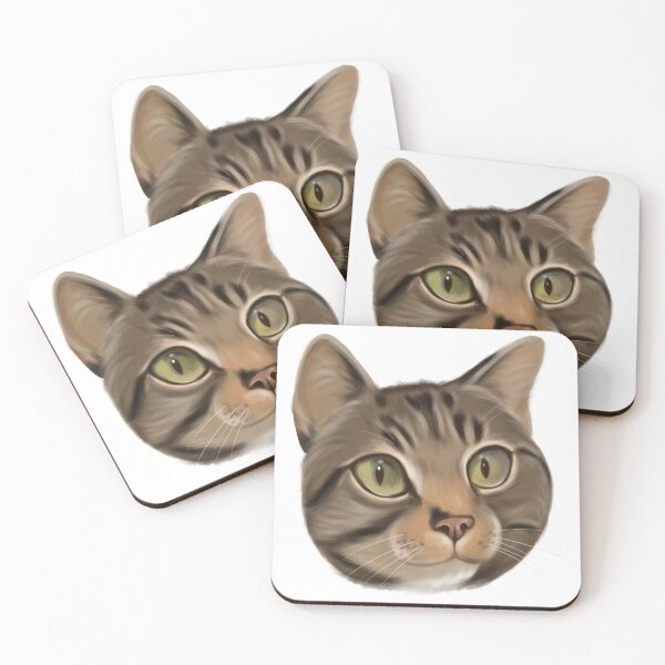 Item preview, Tabby cat face designed and sold by Colonels  Basement.