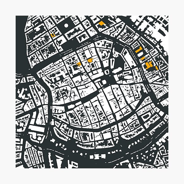 "Map of Eindhoven, Netherlands, with its schools in color" Photographic