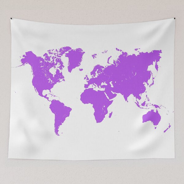 Item preview, violet map of the world designed and sold by AidaArt.
