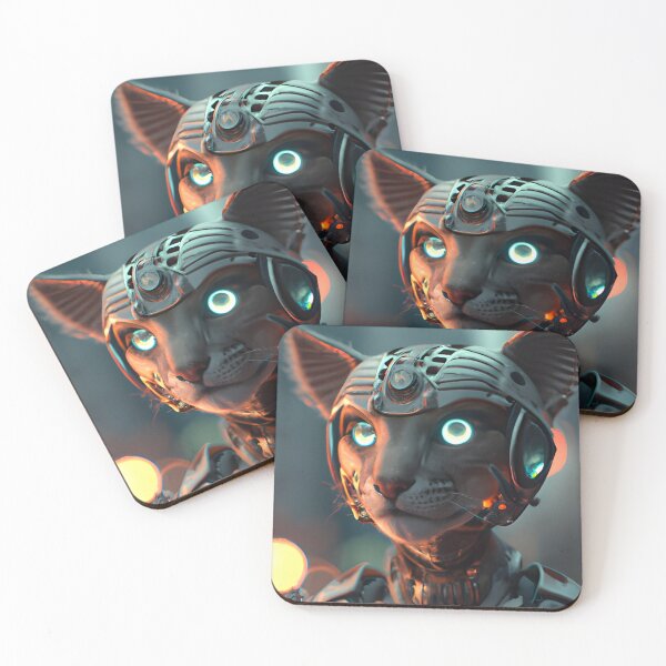 Item preview, Cyberpunk Kitty (3) - Anthropomorphic Sci fi Cats designed and sold by TheThirdEye.