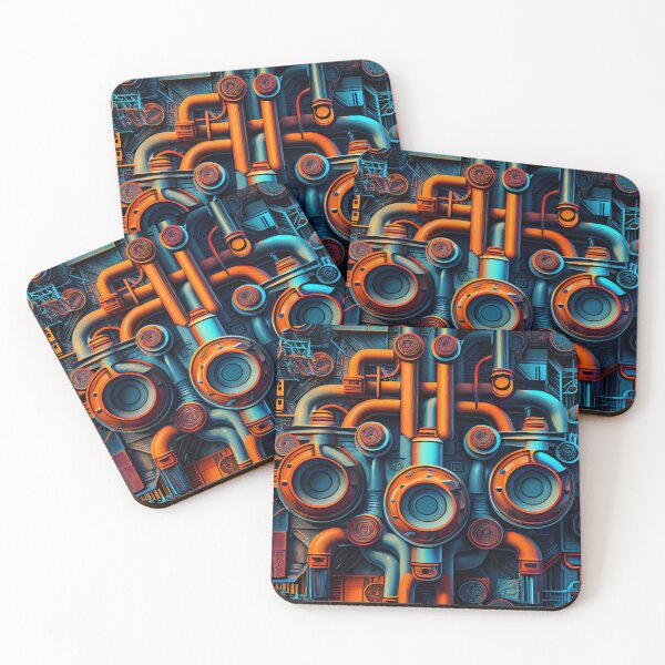 Item preview, Artistic Vibrant Industrial Pattern Digital Painting designed and sold by CodeAndColors.