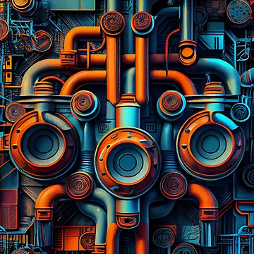 Vorschaubild zum Design Artistic Vibrant Industrial Pattern Digital Painting von CodeAndColors