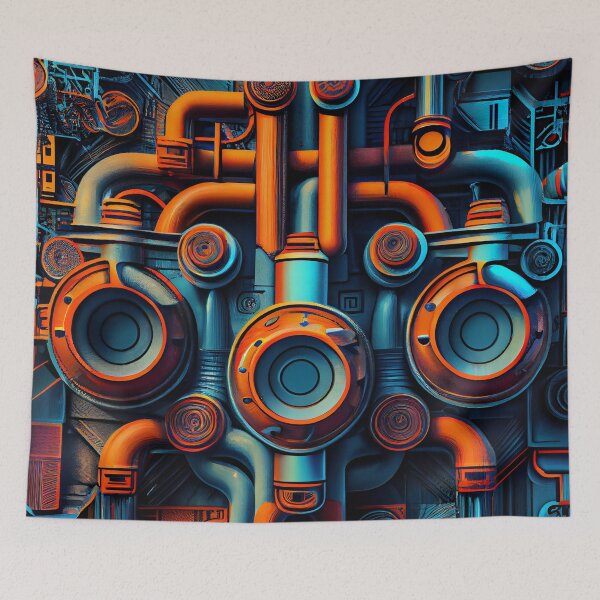 Aperçu de l'œuvre Artistic Vibrant Industrial Pattern Digital Painting créée et vendue par CodeAndColors.