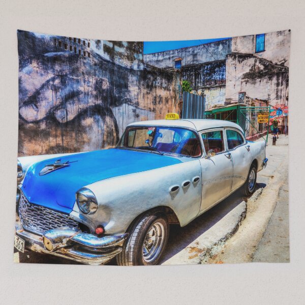 Item preview, Blue And White Car In Havana, Cuba designed and sold by Paul Thompson Photography.
