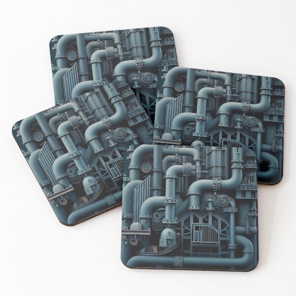 Item preview, Complex Industrial Pattern Digital Painting designed and sold by CodeAndColors.