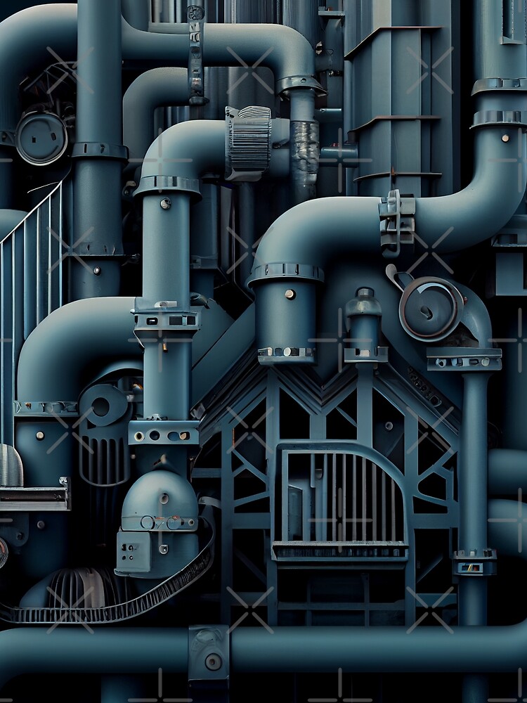 Thumbnail 3 von 3, Tuch, Complex Industrial Pattern Digital Painting designt und verkauft von CodeAndColors.