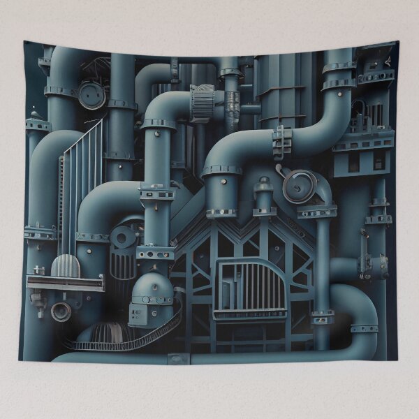 Item preview, Complex Industrial Pattern Digital Painting designed and sold by CodeAndColors.