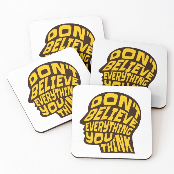 Item preview, Dont Believe Everything You Think 3 - Inspirational Quotes Typography designed and sold by Cawaiico.
