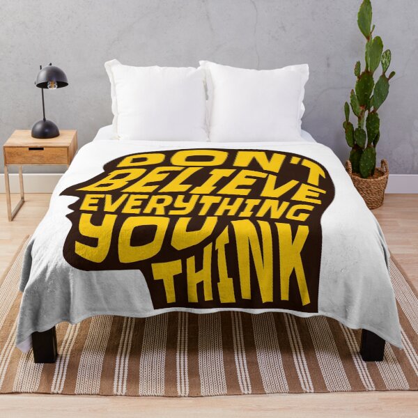Item preview, Dont Believe Everything You Think 3 - Inspirational Quotes Typography designed and sold by Cawaiico.