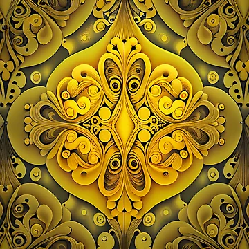 Vorschaubild zum Design Enchanted Yellow Balanced Eclectic Pattern Digital Painting von CodeAndColors